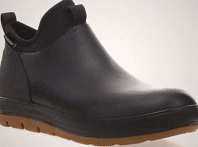 Staheekum Men's Waterproof Neoprene Ankle Rain Boot Outdoor Hiking Comfort Black