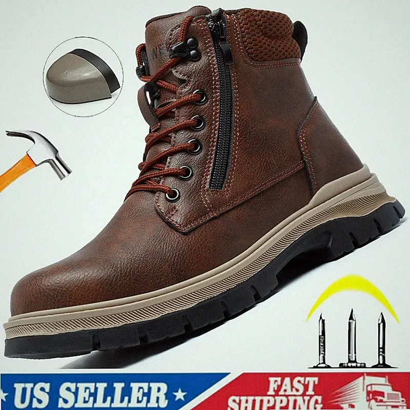 Steel Toe Boots for Men Indestructible Work Waterproof Boot Non Slip Hiking Boot