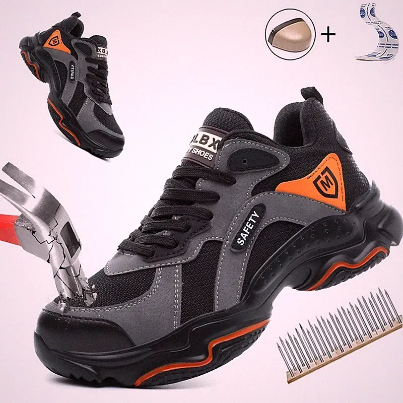 Steel Toe Cap Shoes For Men Work Boots Puncture-Proof Protective Shoes Sneakers