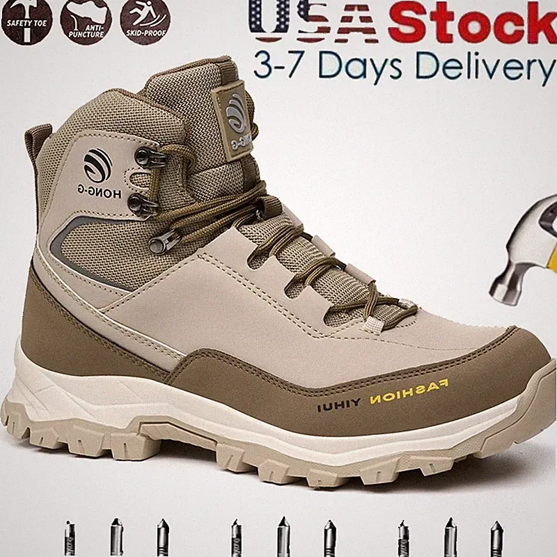 Steel Toe Safety Shoes Men Indestructible Anti-Puncture Shoes for Work as Hiking