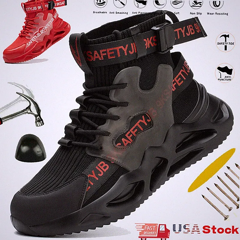 Steel Toe Shoes for Men Safety Work Shoes Sneakers Comfortable Safety Walking