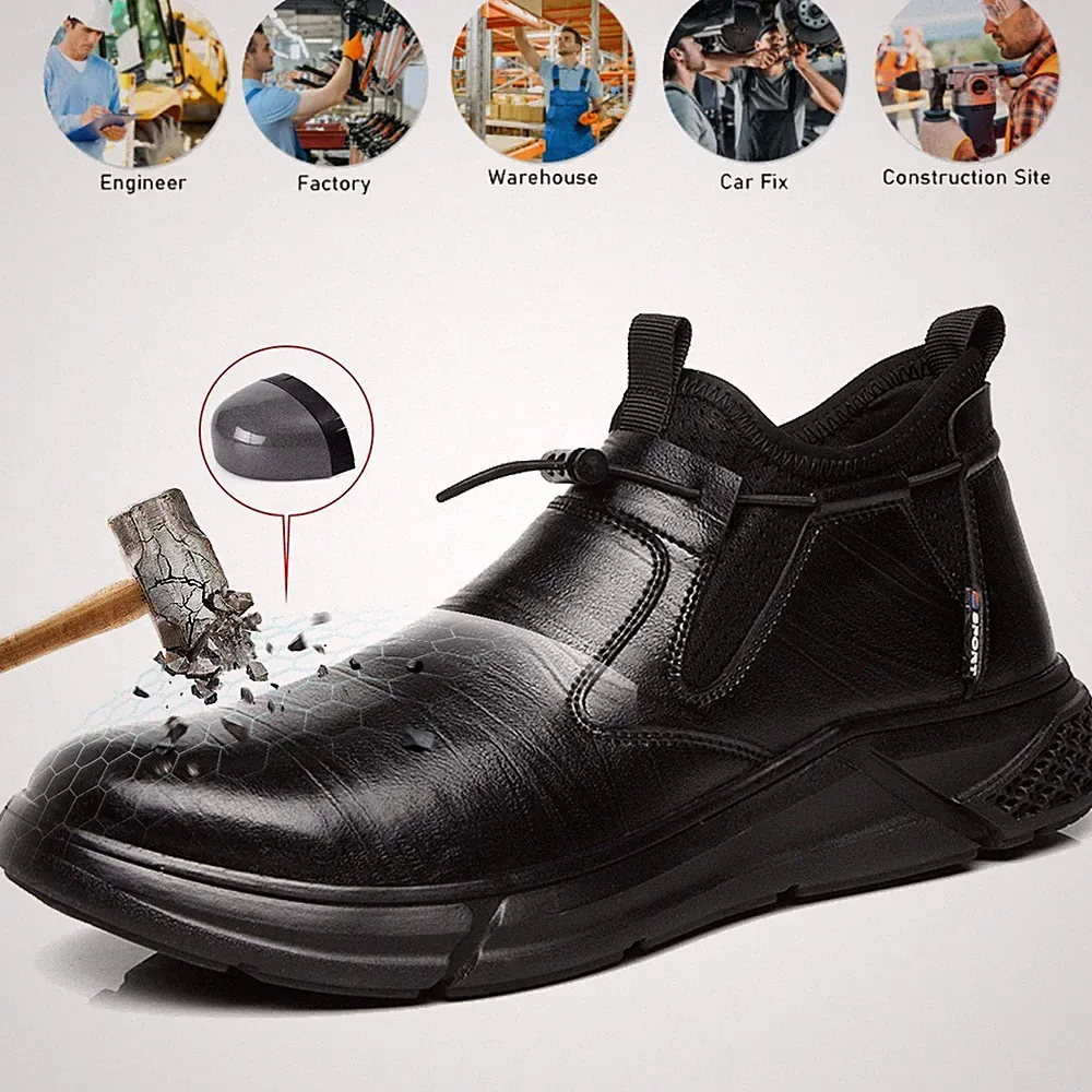 Steel Toe Shoes For Men Work Boots Puncture-Proof Safety Shoes Indestructible