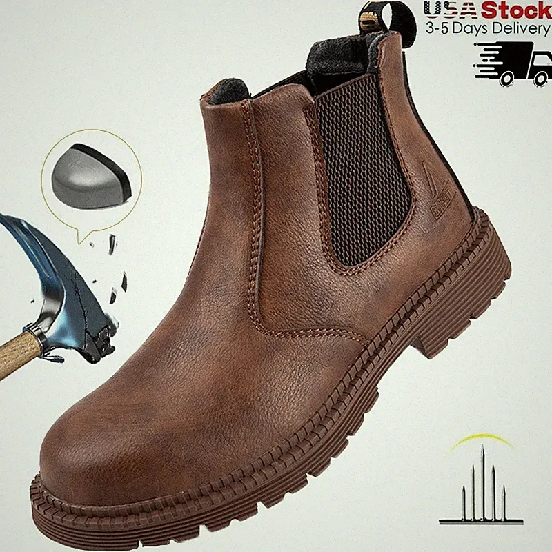Steel Toe Shoes For Men Work Boots Puncture-Proof Safety Shoes Water resistant