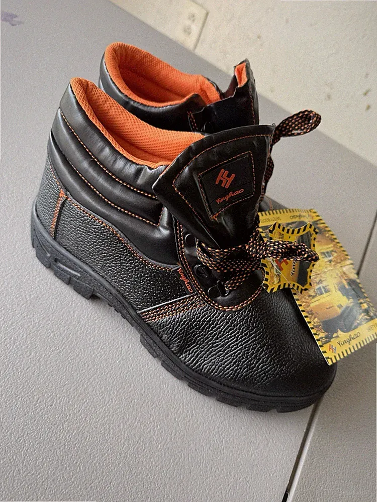 Steel toe Work Boots Safety Work Boots Size 46 Mens Black And Orange