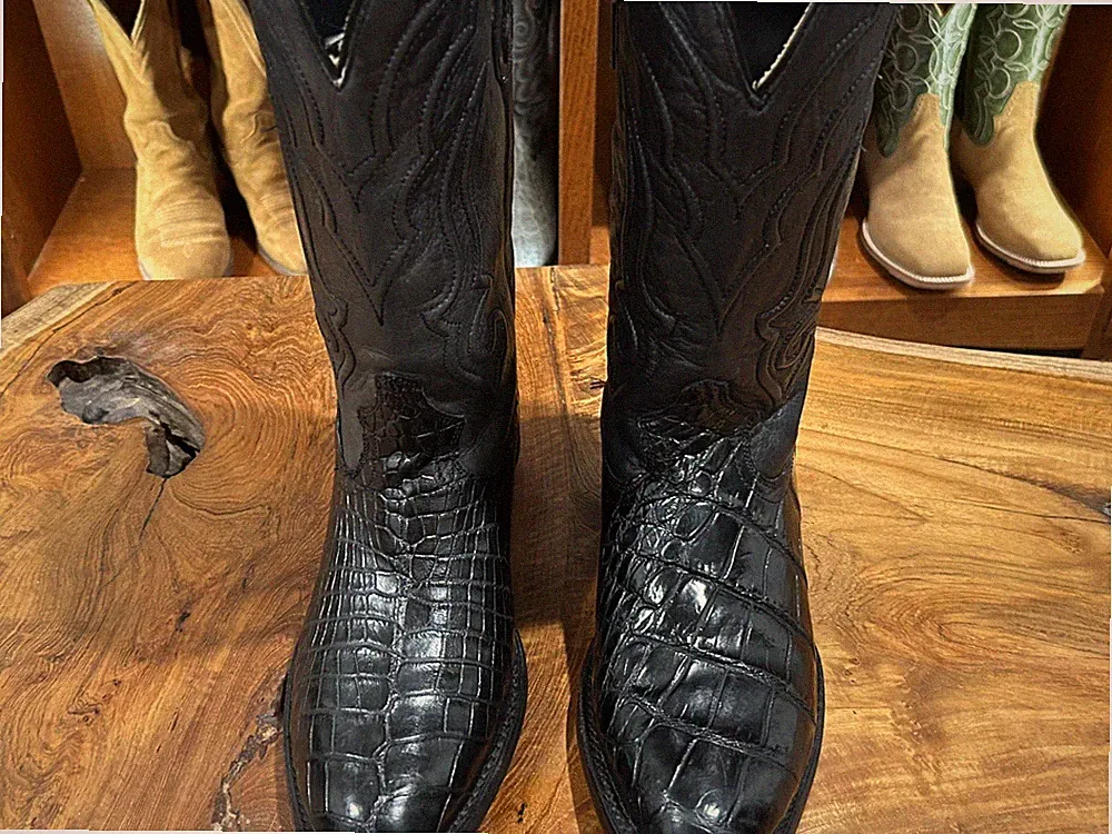 Stetson Black Alligator Boots 8D