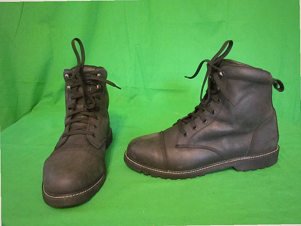 Street And Steel Black Leather Motorcycle Biker Boots Men’s Size 13 Work Boot