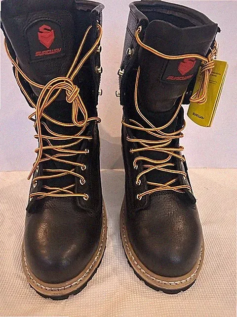 SUREWAY 1020S-WP Black Waterproof Steel Toe Leather Work Boots Men Size 11