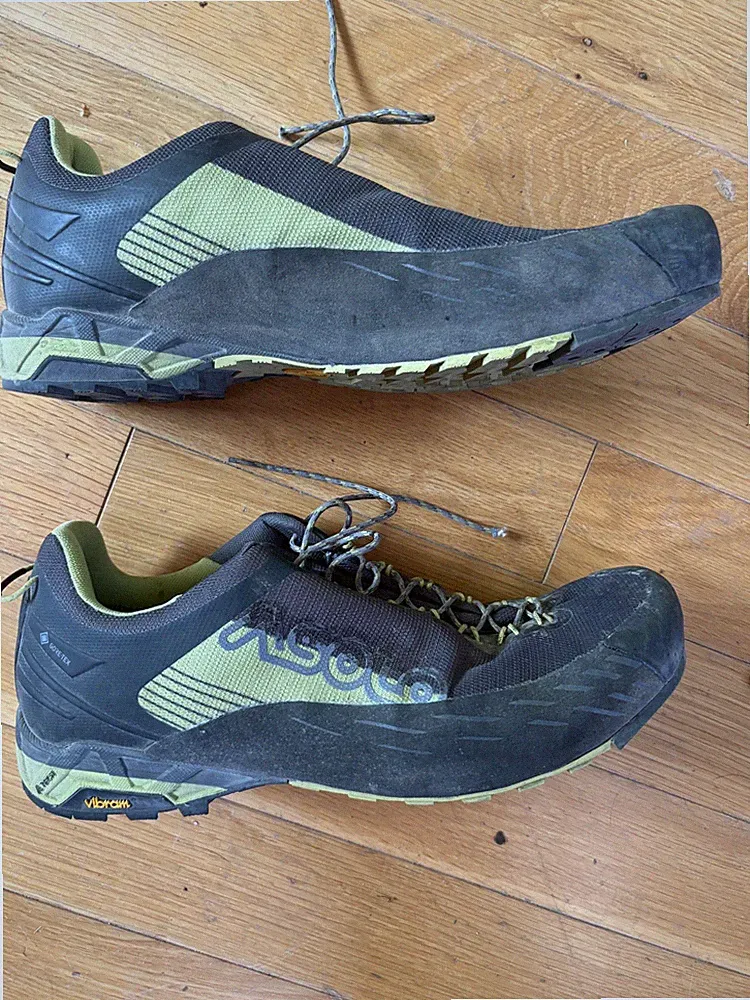 Sz 13 USA/ 47.5 ASOLO Eldo Approach Shoes - Men's Green Oasis/Smokey Grey/