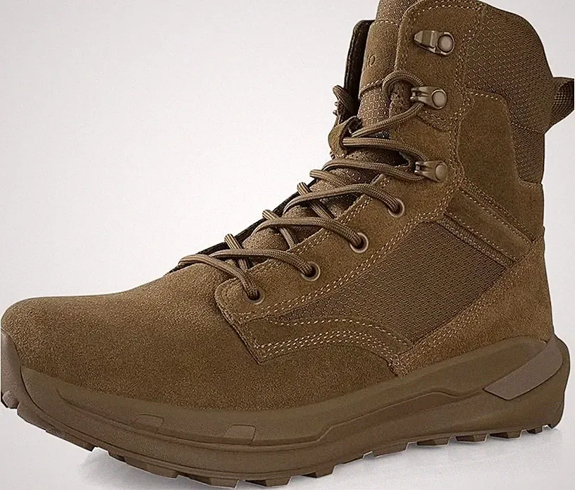 Tactical Hiking Combat Boots for Men Military Work Motorcycle Boot size 12 Brown