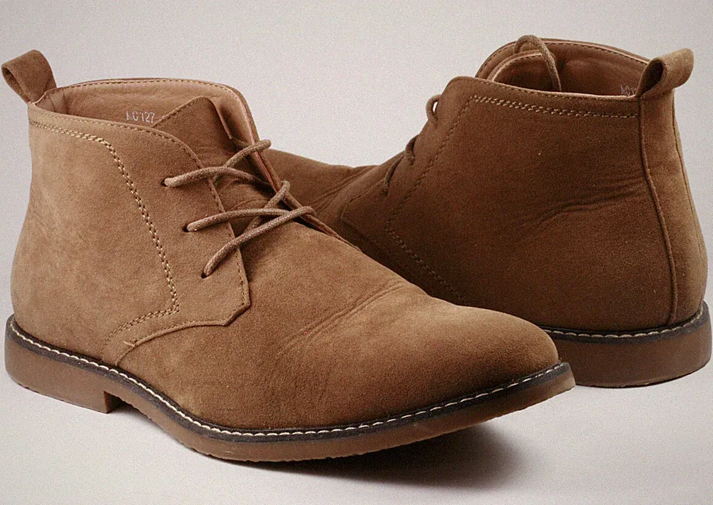 Taupe Tan Men's Lace Up Casual Fashion Ankle Chukka Boots " PREOWNED "