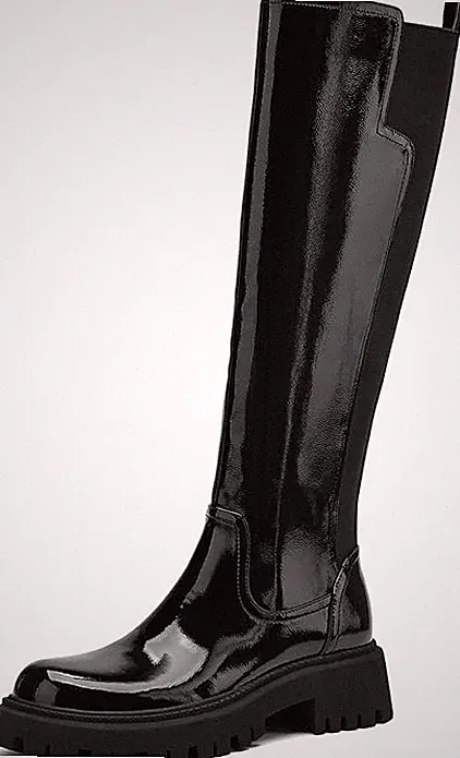 Teaieui Women's Knee High Boots Side Zipper Chunky Heel Round Toe Size 8.5