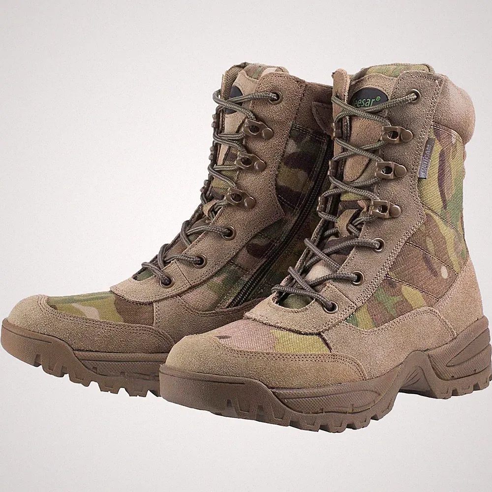 Teesar TACTICAL MULTICAM boots side zip hunting hiking trekking duty footwear