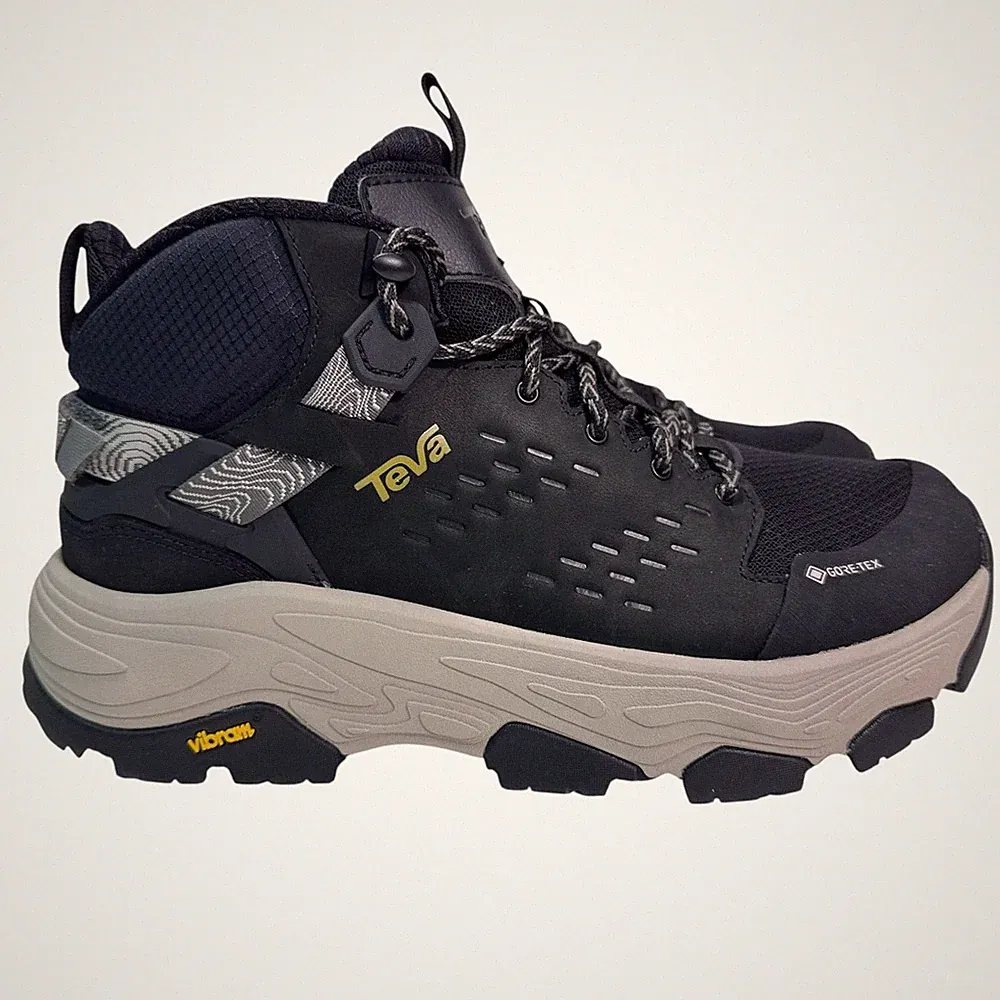 Teva Grandview Max GTX Hiking Boots Mens 9.5 Black Waterproof Vibram Trail