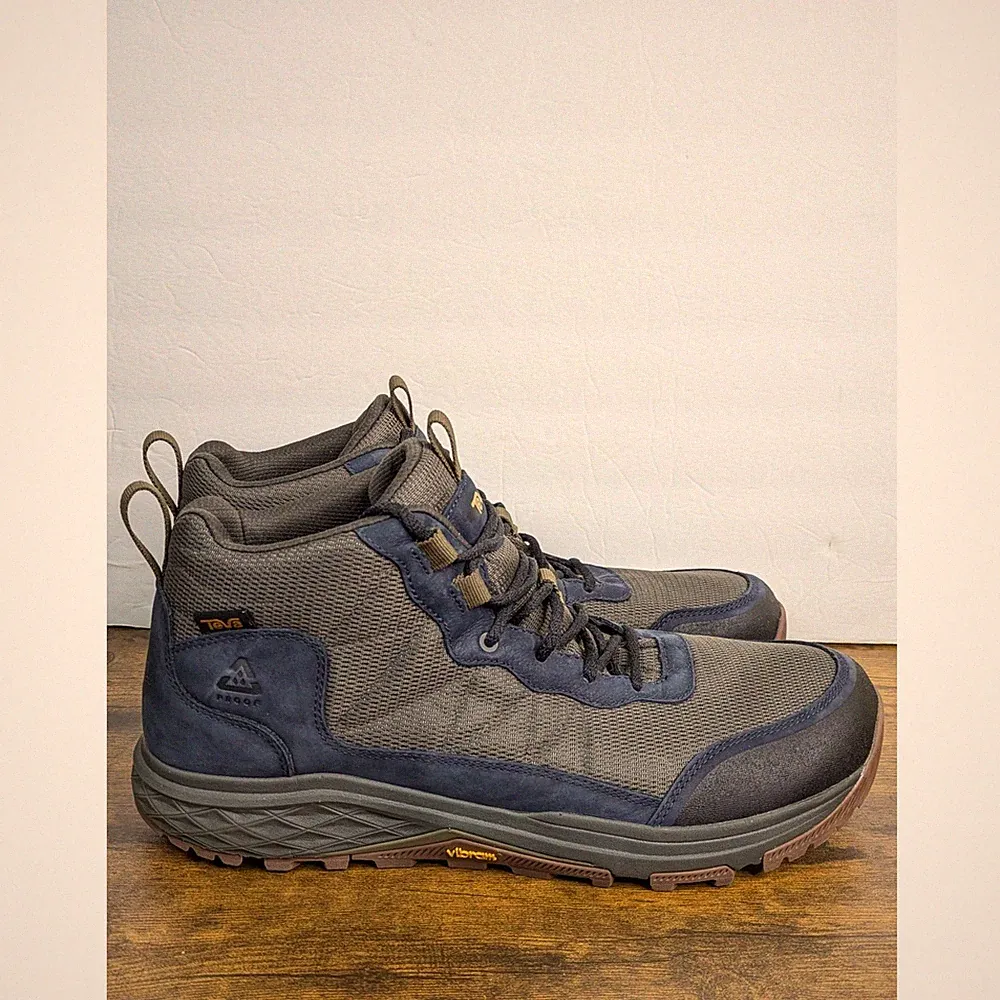 Teva Ridgeview Mid Waterproof Hiking Boots 13 Bracken Black Lace Up Trail