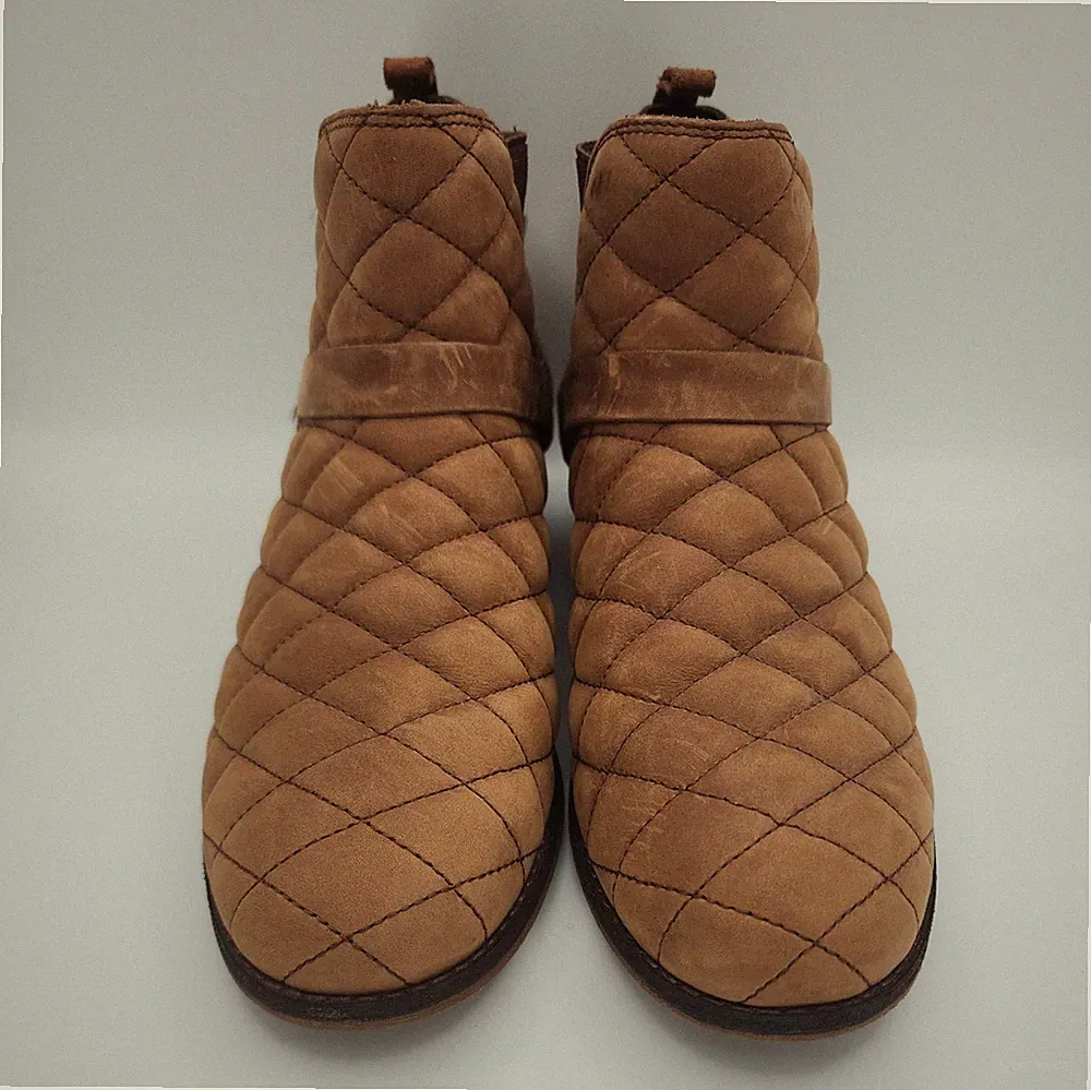 Teva Women Brown Ankle Boot Quilted De La Vina Chelsea Size 8.5 US