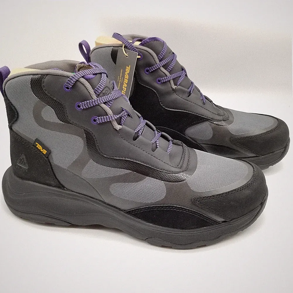 Teva Women Geotrecca RAPID PROOF Hiking Boots Sz 12.5 Black Waterproof Lace Up