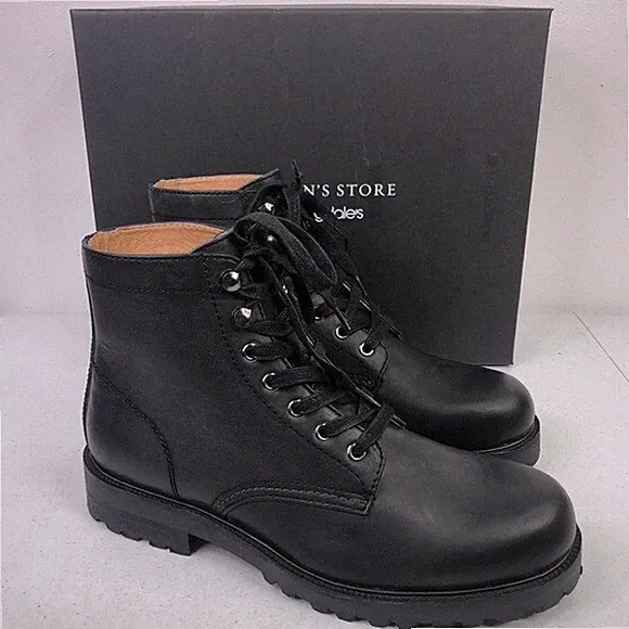 The Men's Store Pierce Combat Leather Lug Sole Boots S893