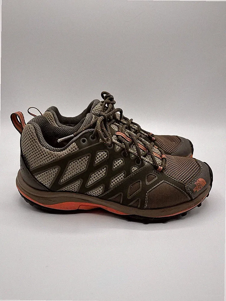 The North Face Hedgehog Guide GTX Hiking Shoes Women 7.5 Brown Pink Gore-Tex