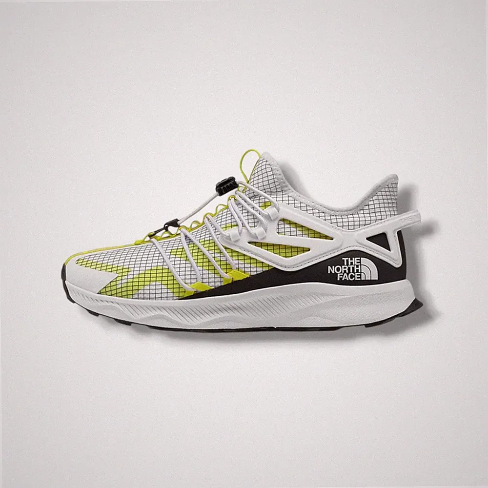 The North Face Men White Yellow Oxeye Hiking Running Lace Sneaker Shoe Size 8