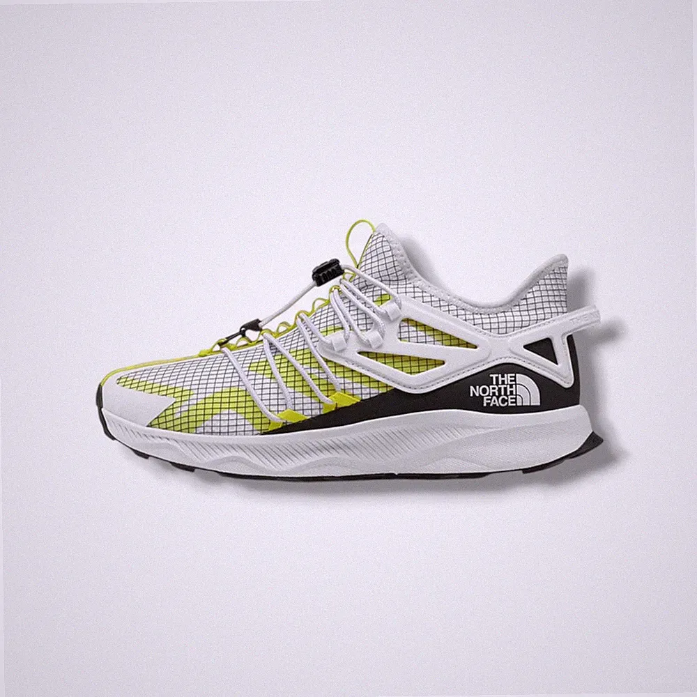 The North Face Mens White Yellow Oxeye Hiking Running Lace Sneaker Shoe Size 9