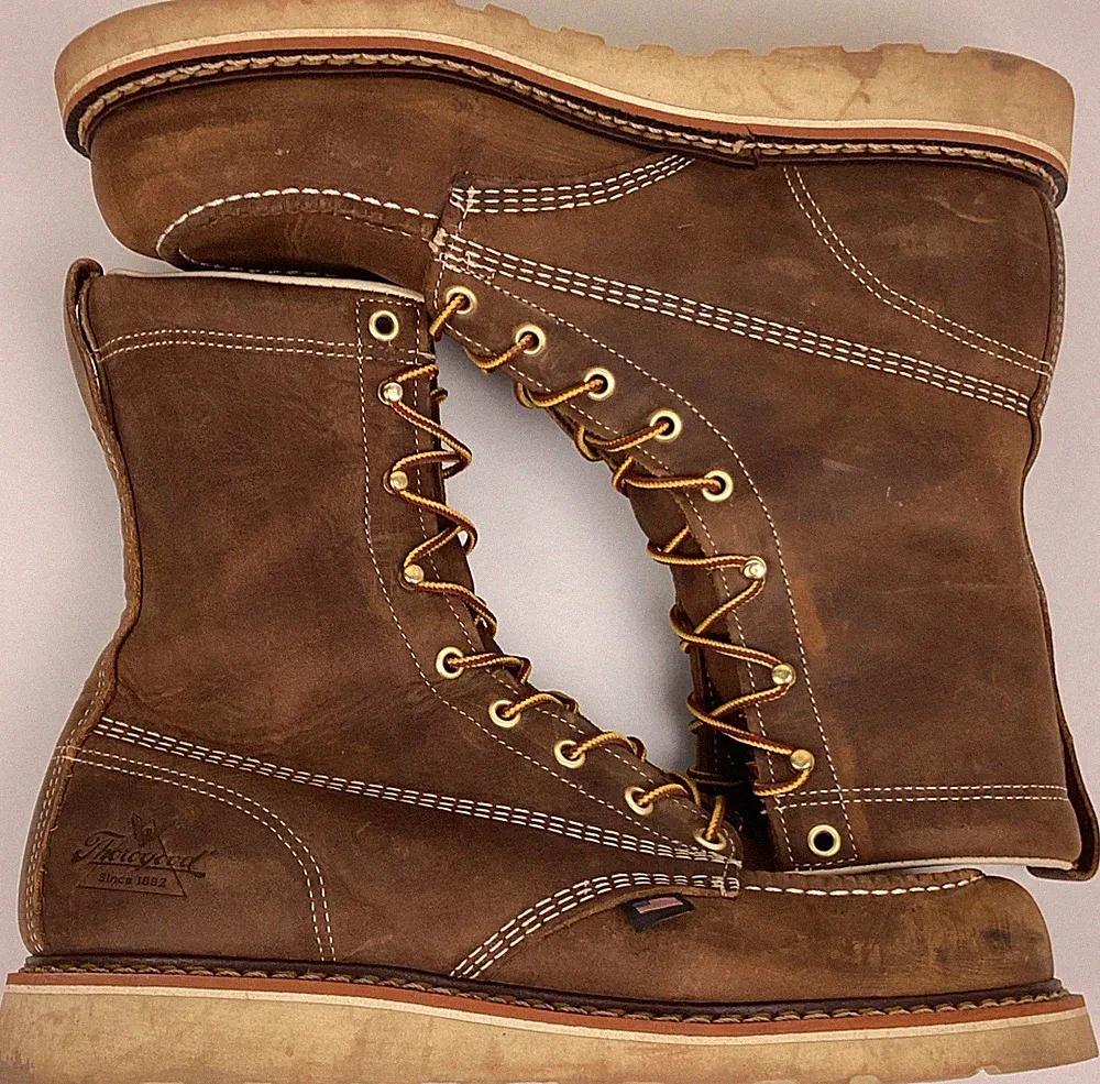 Thorogood 814-4178 Men's 8" Leather Moc Non Safety Toe Work Boots Size 10 D