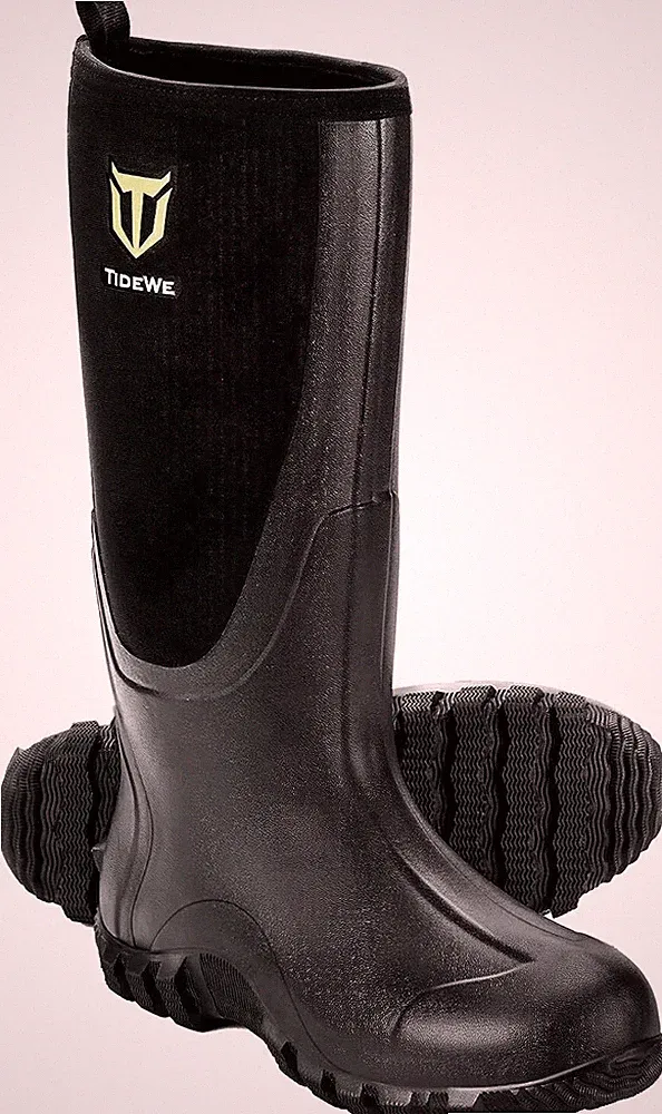 TIDEWE Rubber Boots for Men Multi-Season, Waterproof Rain Boots with Steel Shank