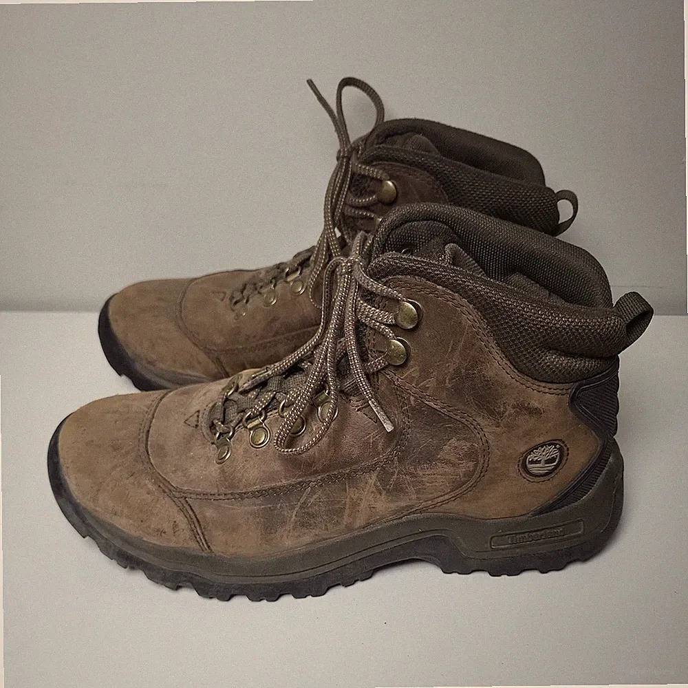 Timberland 82636 Hiking Trail Brown Waterproof Leather Boots Men's Size 19M