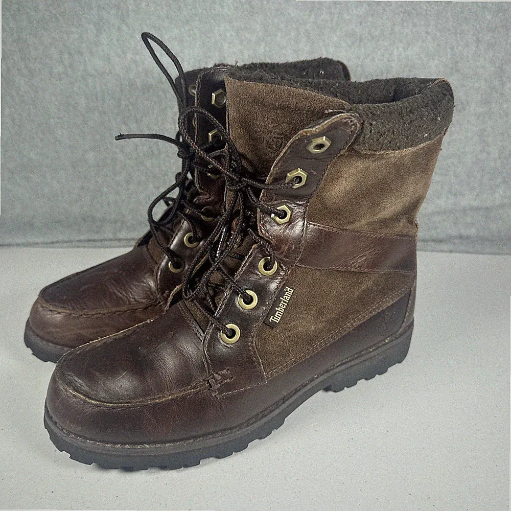 TIMBERLAND BROWN LEATHER LACE UP 43939M HIKING BOOTS SIZE 4.5 Outdoor Lined
