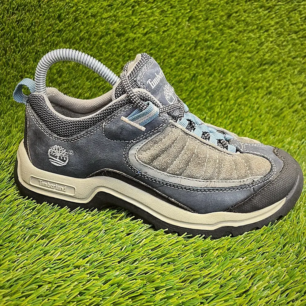 Timberland ComforTemp ACT Womens Size 6.5M Gray Blue Trail Hiking Shoes Boots