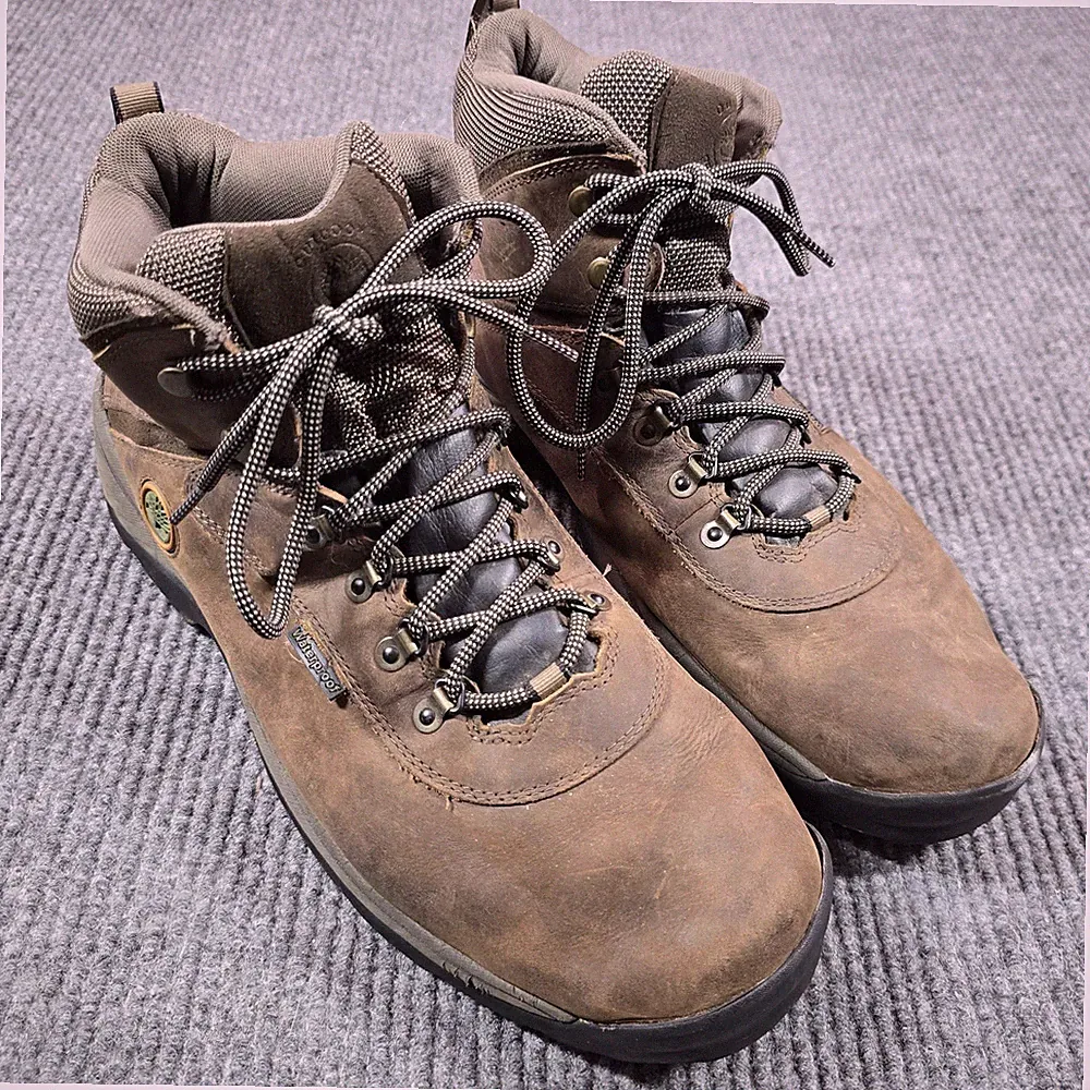 Timberland Hiking Boots Mens Size 15 Brown Leather Waterproof A5546 Trail