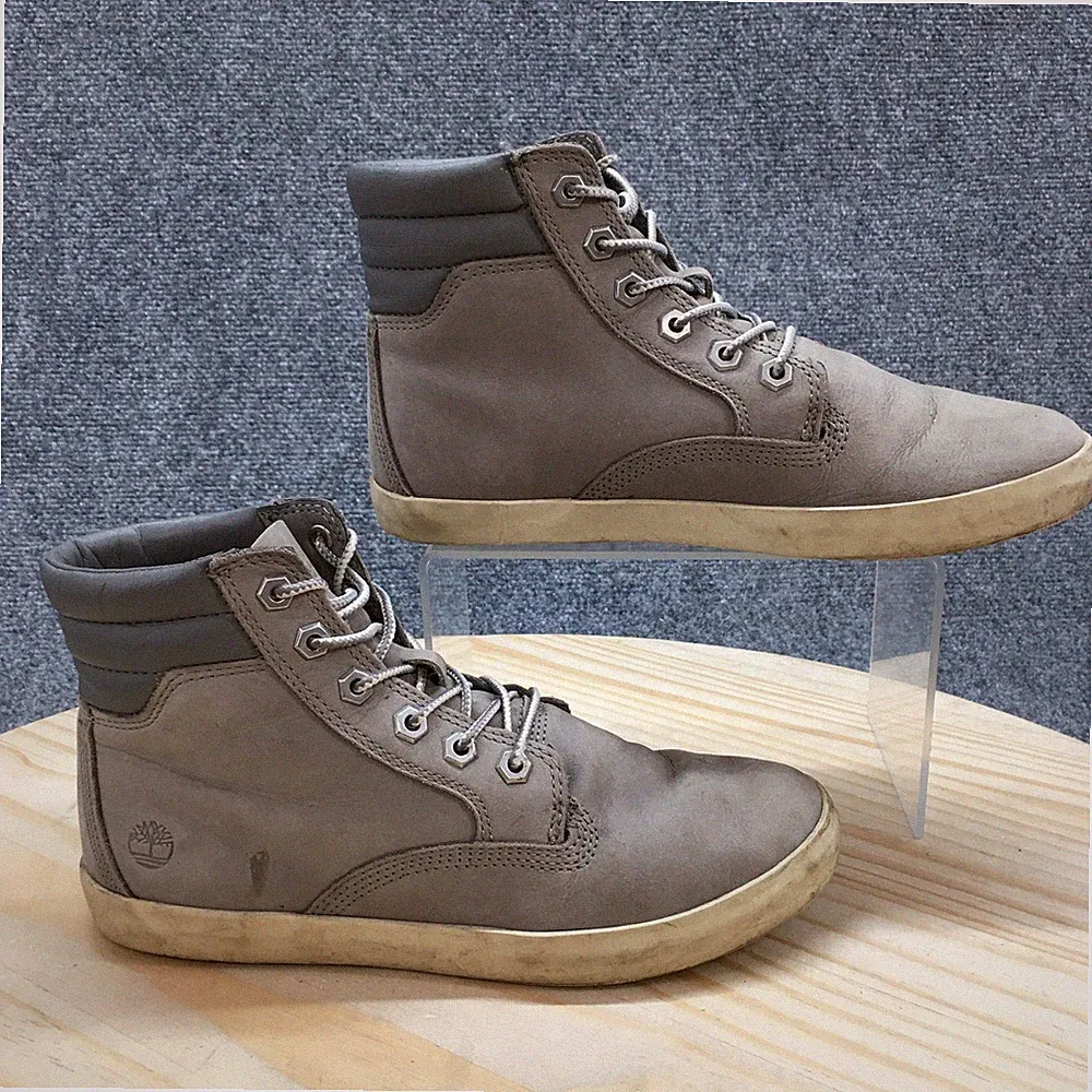 Timberland Hiking Boots Womens 7 Dausette Gray Leather Lace Up Almond Toe