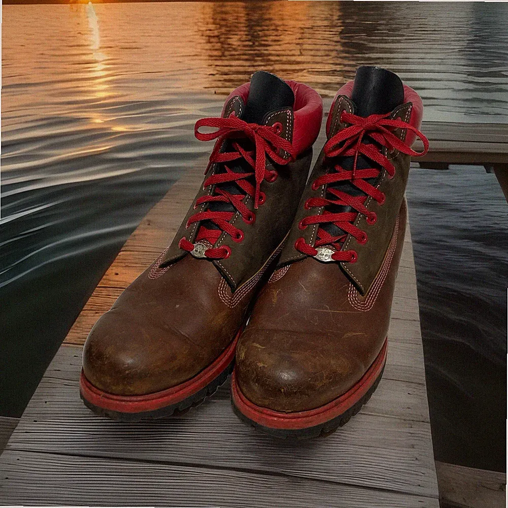 Timberland Hiking Work Boots Men’s Size 12 M Brown Red Pink 31181