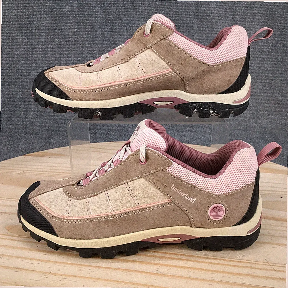 Timberland Hypertrail Hiking Shoes Youth 5.5 M Sneakers Outdoor Leather Beige