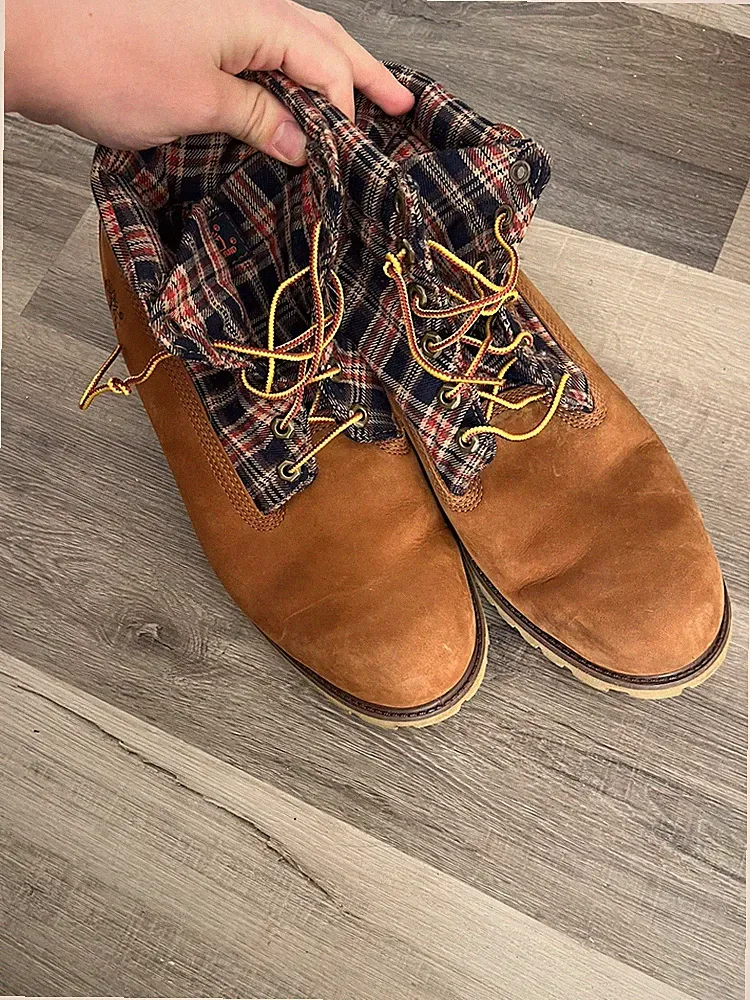 Timberland Leather Work Boots Size Men’s 11 Lace Up Plaid