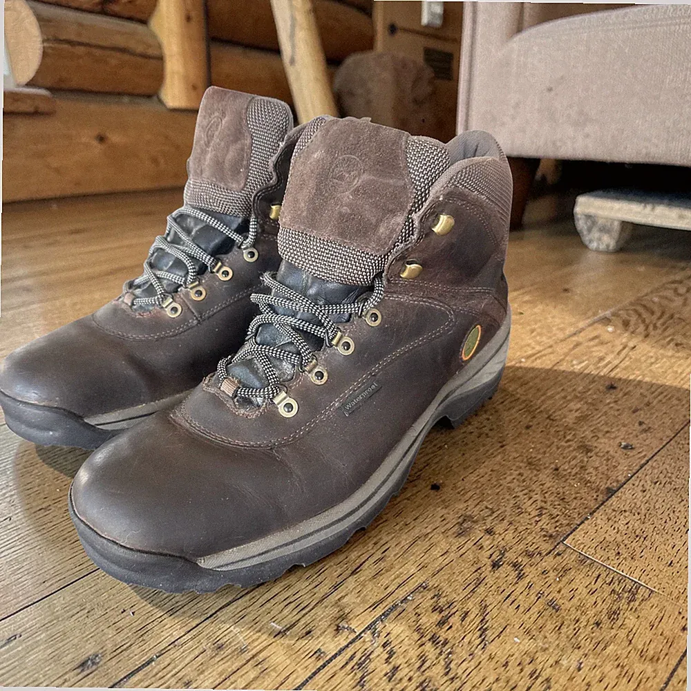 Timberland Mens Size 15 Waterproof Hiking Boots Brown Leather Outdoor Trail