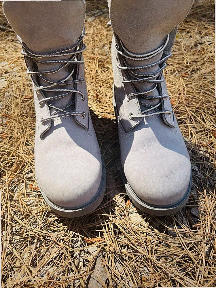 Timberland Ortholite Women’s Linen Woods Waterproof Boots In Gray Size 7.5