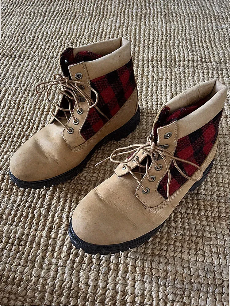 Timberland Plaid Flannel Work Boots Men’s Size 10 M