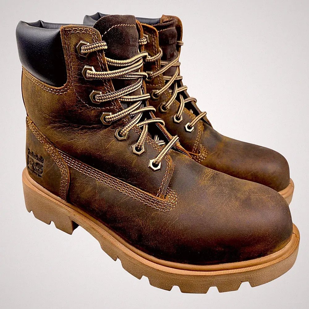Timberland Pro Sawhorse 6” Comp Toe Dark Brown Work Boots Men's Size 5.5 M