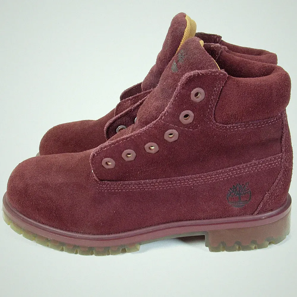 Timberland Snow Boots Girls Size 3 Red Nubuck Primaloft TimberDry Waterproof