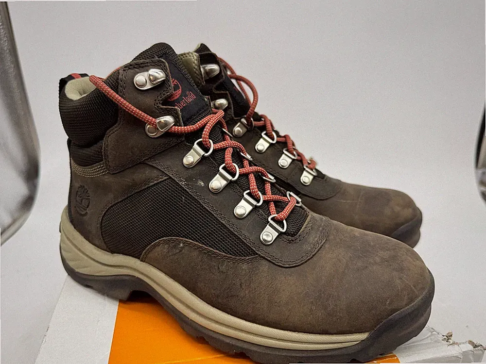 Timberland White Ledge Hiking Boots Women's Dark Brown Leather Waterproof - 9.5