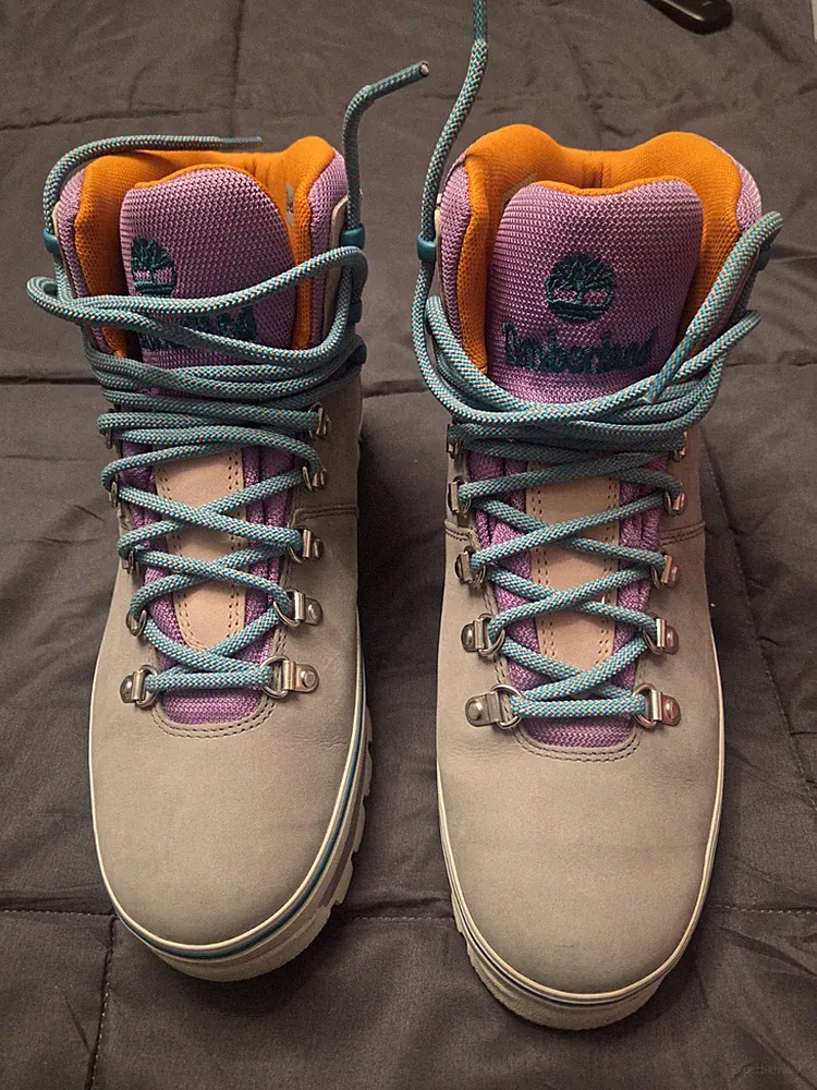 Timberland Women's Hiking Boots Gray Purple Blue A412W Size 10 Medium