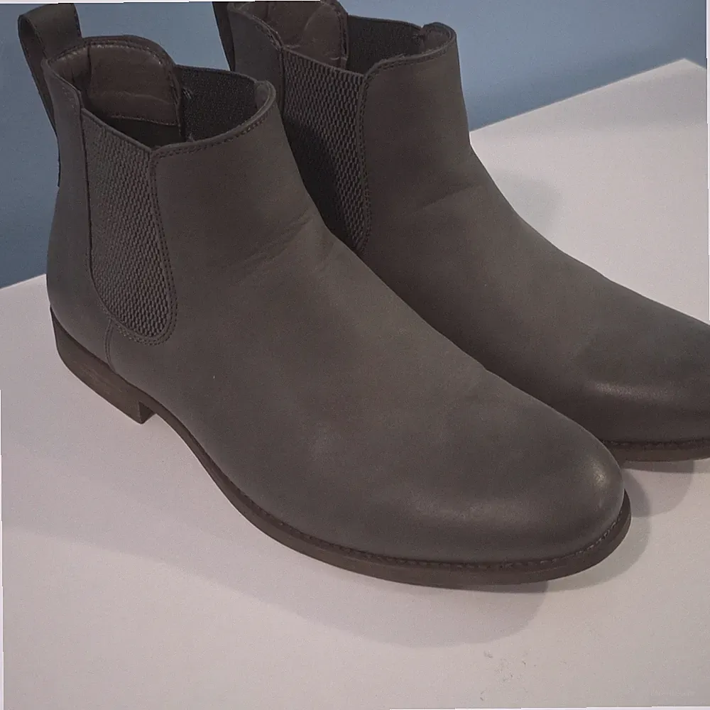 Toecap Chelsea Boots Gray Elastic Pull On Synthetic Men's Size 11