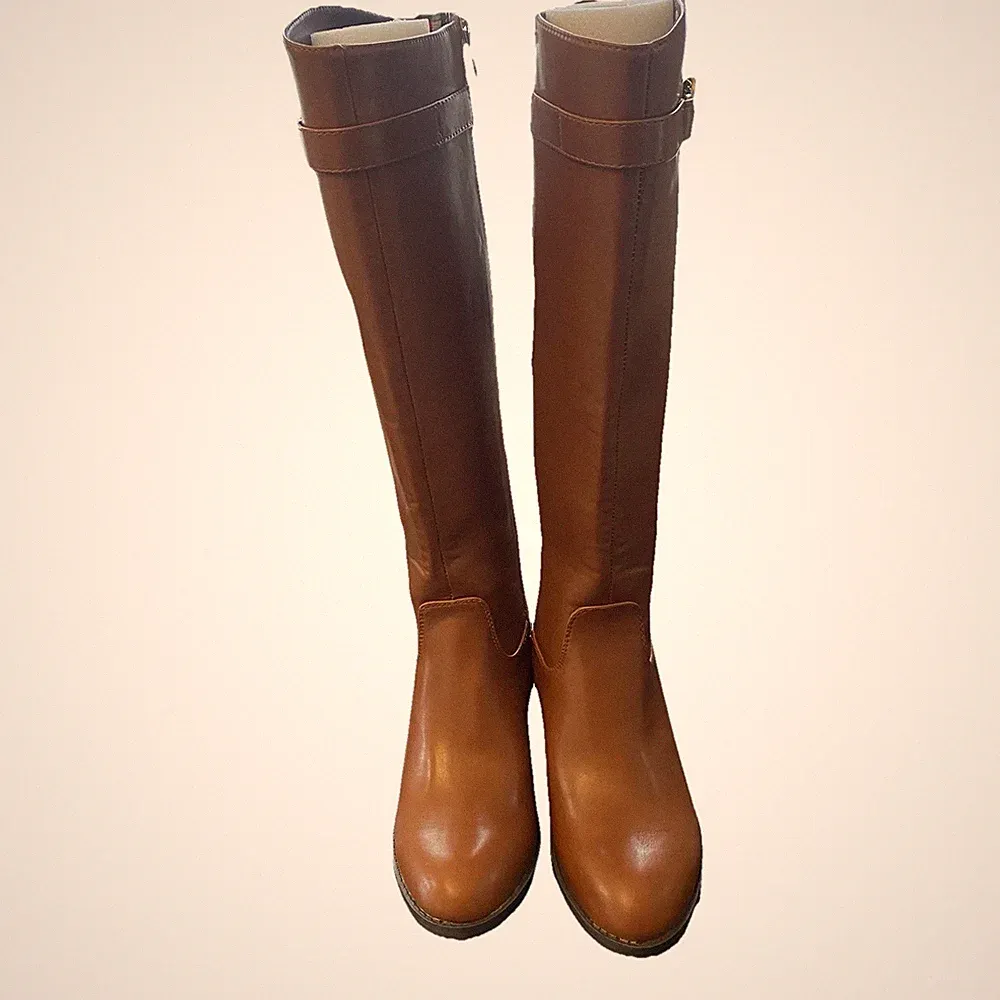 Tommy Hilfiger Women's Brown Size 6 Vegan Dezy Knee High Riding Boots