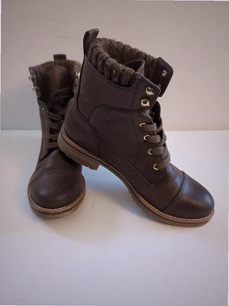 Tommy Hilfiger Women's “TWOMAR2” Lace-Up Combat Style Boots Brown Size 6 M