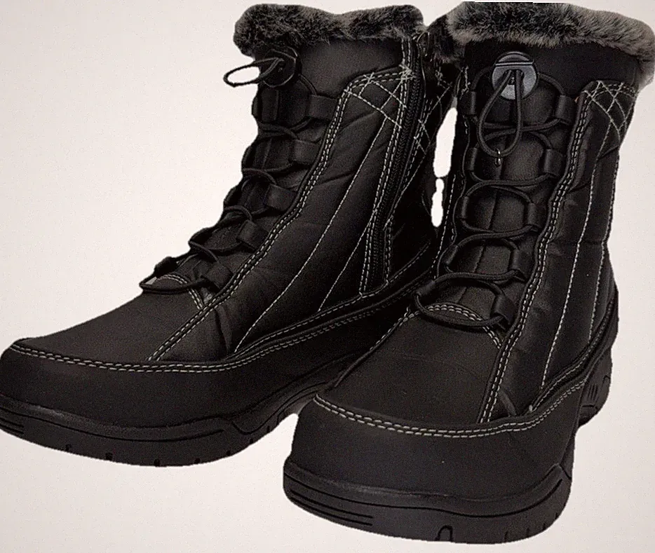 Totes Eve Ankle Boots Waterproof moto camping womens size 6 trail shoes Black