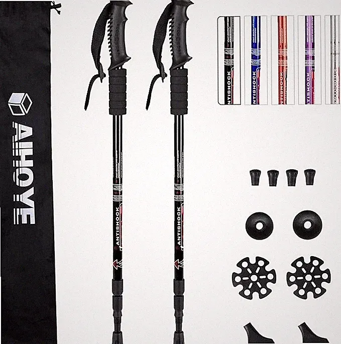 Trekking Poles Collapsible Lightweight Shock-Absorbent Hiking walking Sticks...