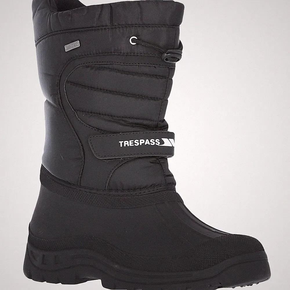 Trespass Dodo Water Resistant Outdoor Fleece Lined Winter Snow Boots - Black