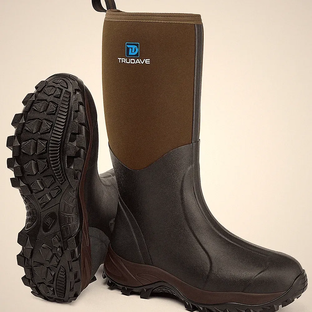 Trudave Rubber Boots for Men & Women with Steel Shank, Mens Rain Boots Waterp...
