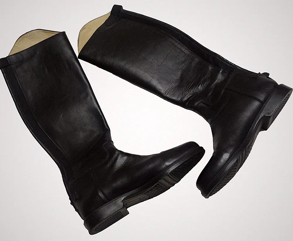 Tuffrider Men's Baroque Equestrian Leather Dress Boots Zip Back Black Size 12