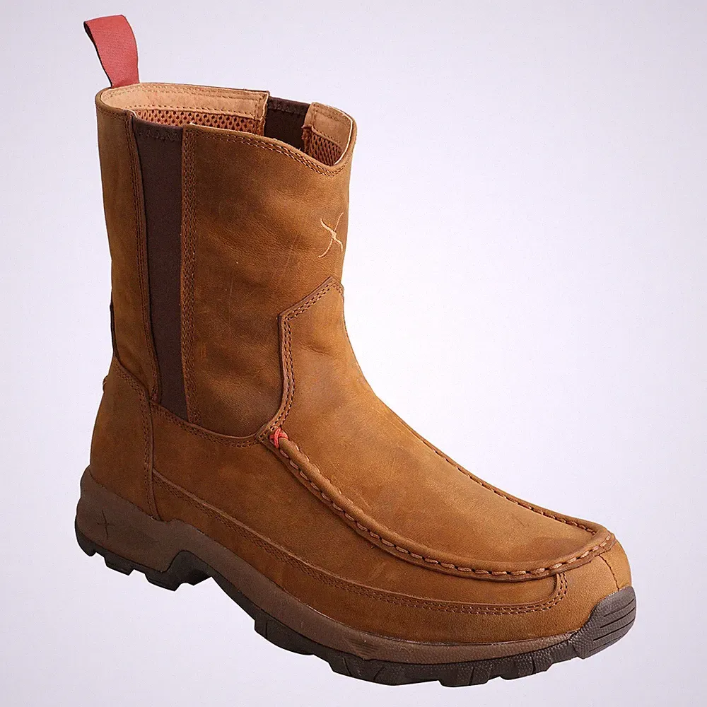 Twisted X Men's 8" Pull-On Hiker Distressed Saddle Work Boots MHKB003